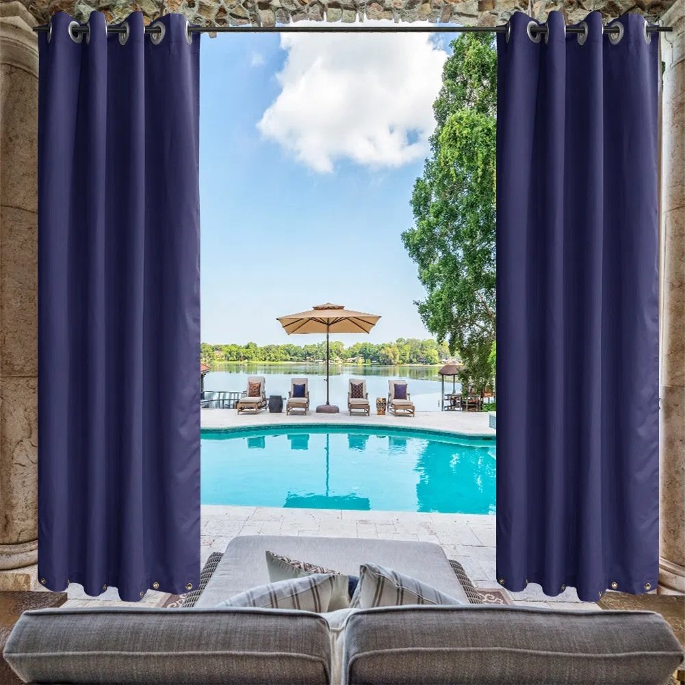 Indoor Outdoor Curtains Grommet Curtain On Top And Bottom 1 Panel