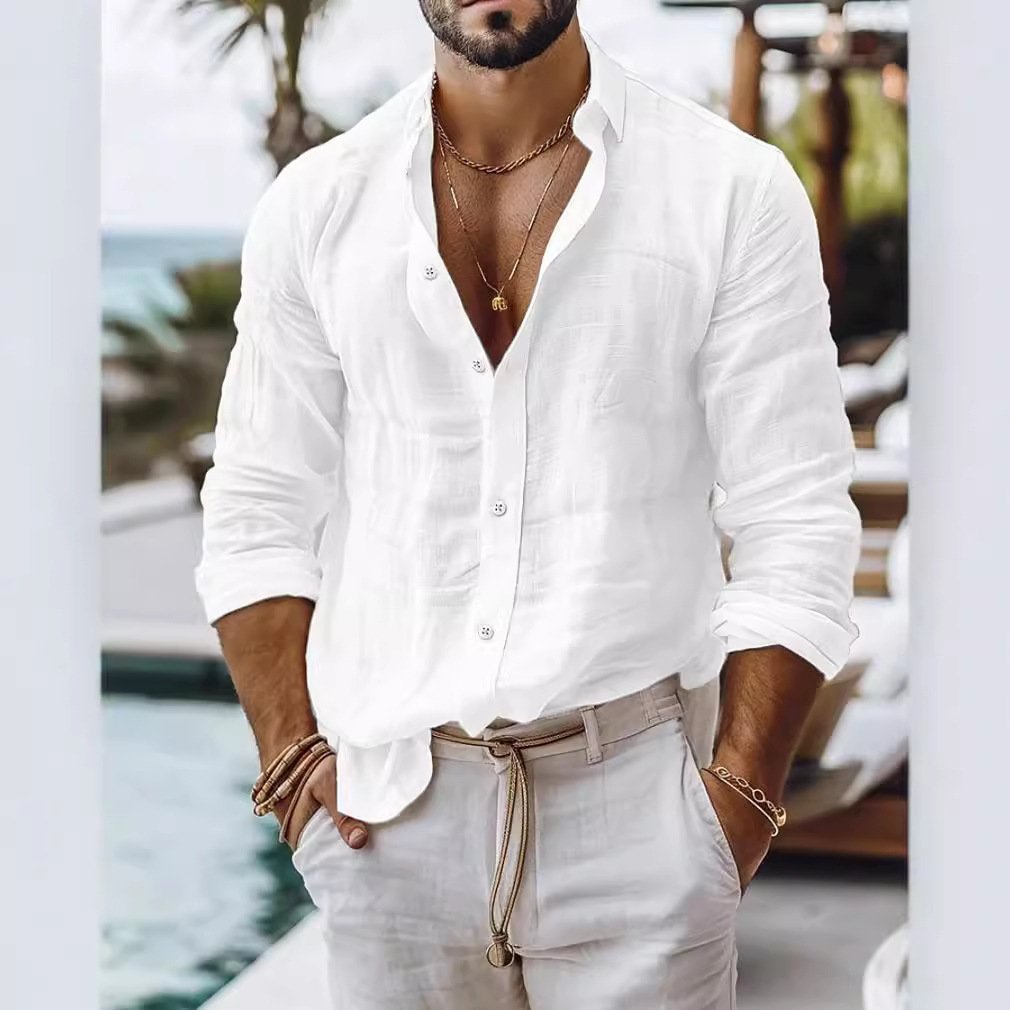 Men’s Long-Sleeve Business-Casual Shirt