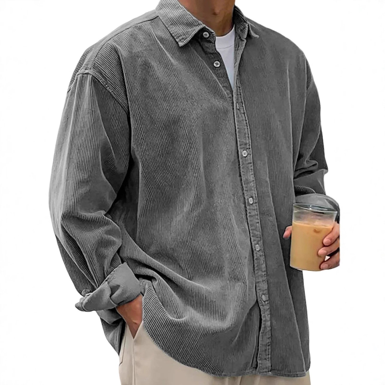 Casual Loose Men’s Autumn And Winter Thick Shirt Jacket