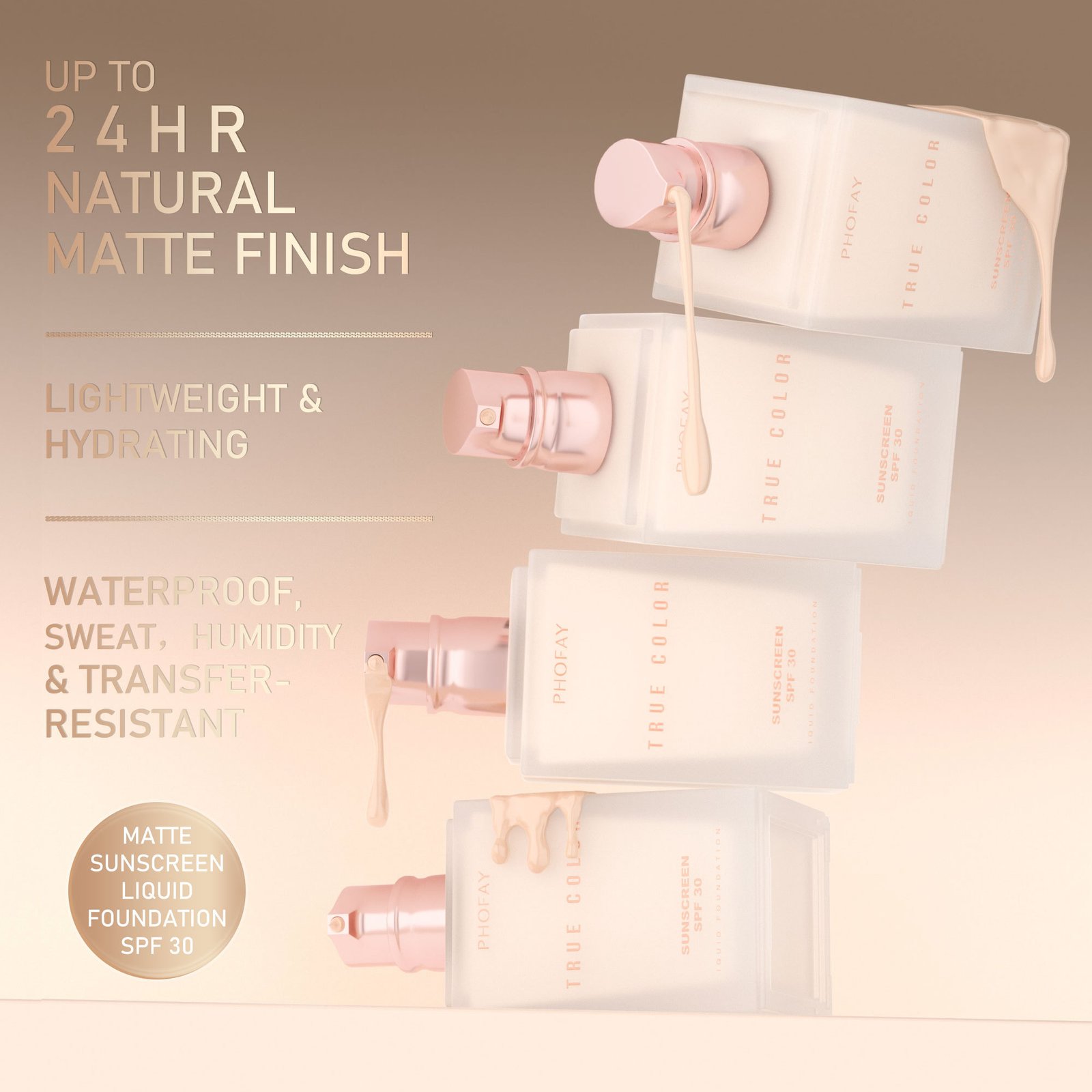 MATTE SUNSCREEN LIQUID FOUNDATION SPF 30 - Image 4
