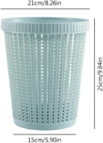 Woven Pattern Plastic Waste Bin - Image 2