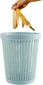 Woven Pattern Plastic Waste Bin