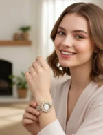 Elegant Pearl Halo Watch - Image 4