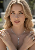 Elegant Teardrop Crystal Jewelry Set - Image 5