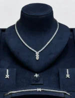 Floral Crystal Pendant Jewelry Set - Image 2