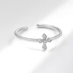 Womens Simple And Stylish Cross Ring - Image 5