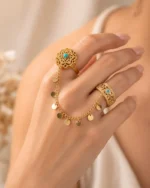 Boho Turquoise Double Ring - Image 3
