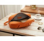 Pebbled Orange Crossbody Bag - Image 2