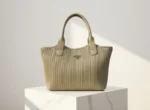 Ribbed Texture Tote Handbag